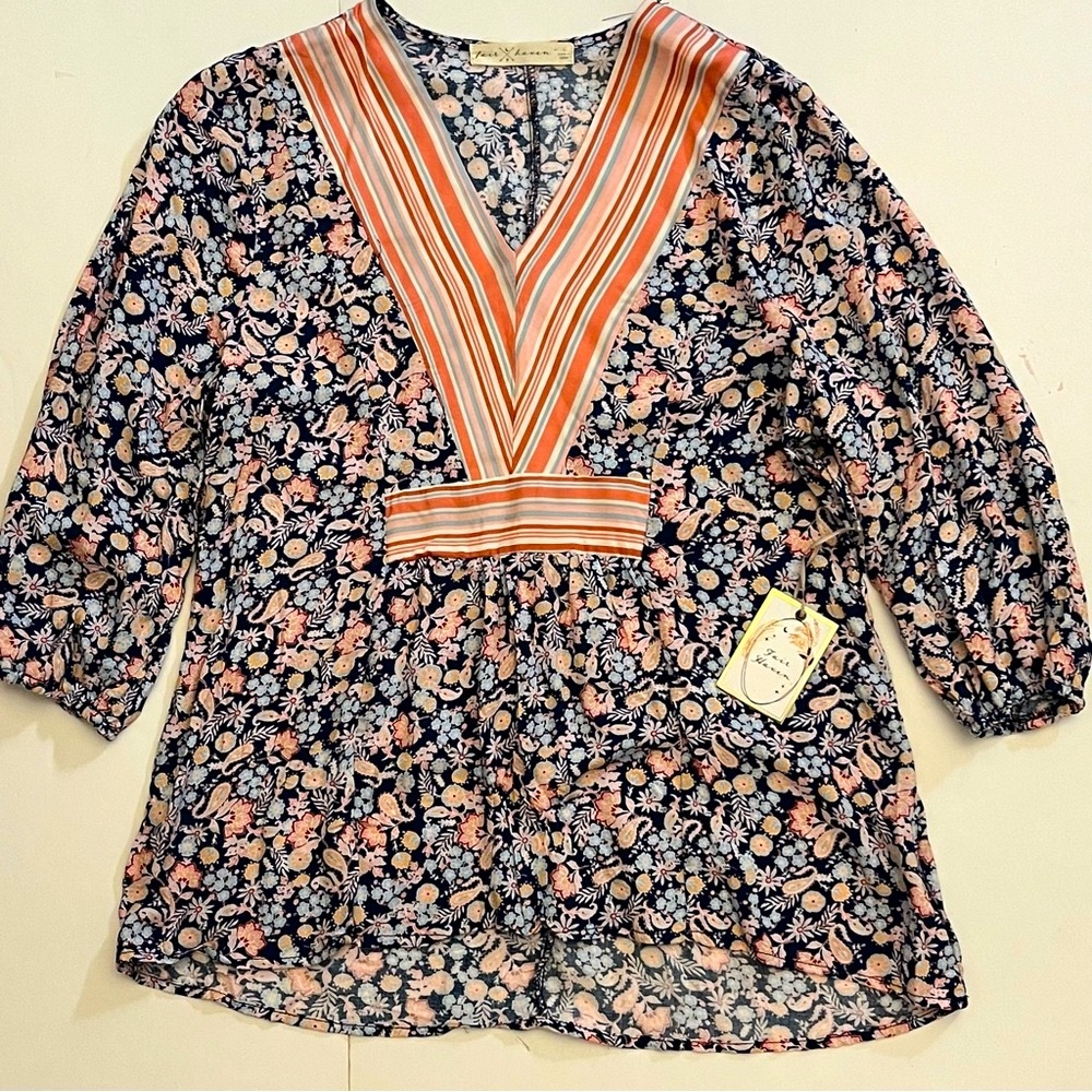FAIR HAVEN Women’s Top NWT Spring Floral Tunic Size Small
